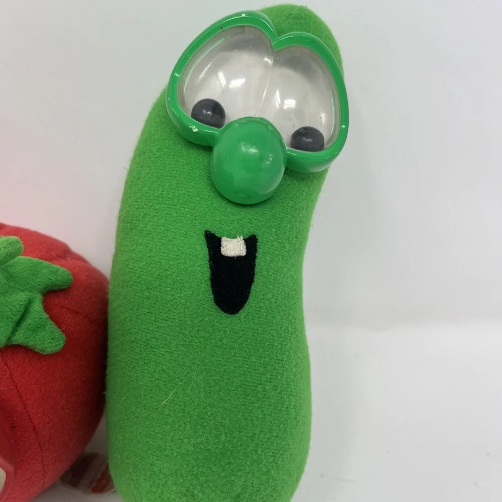 Veggie Tales Plush Googly Eyes Rattle Fisher Price Big Idea Lot (3) Bob Larry - Picture 4 of 8
